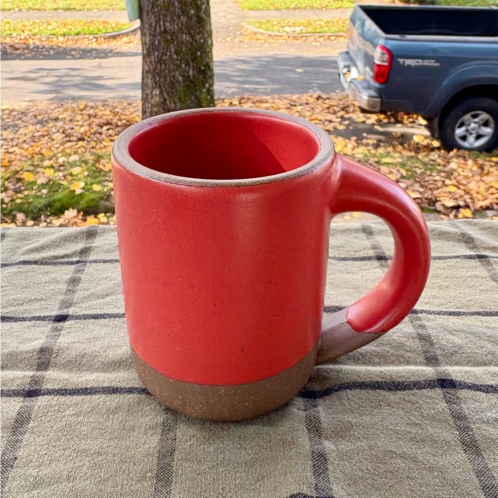 East Fork Pottery mug in Henri’s red